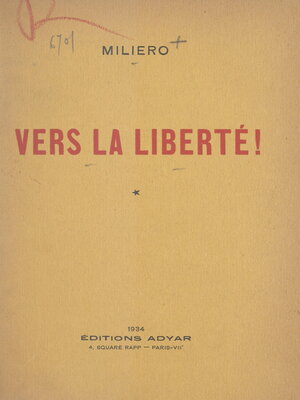 cover image of Vers la liberté !